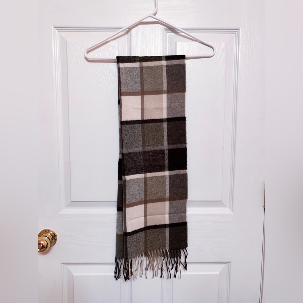 Brown plaid scarf